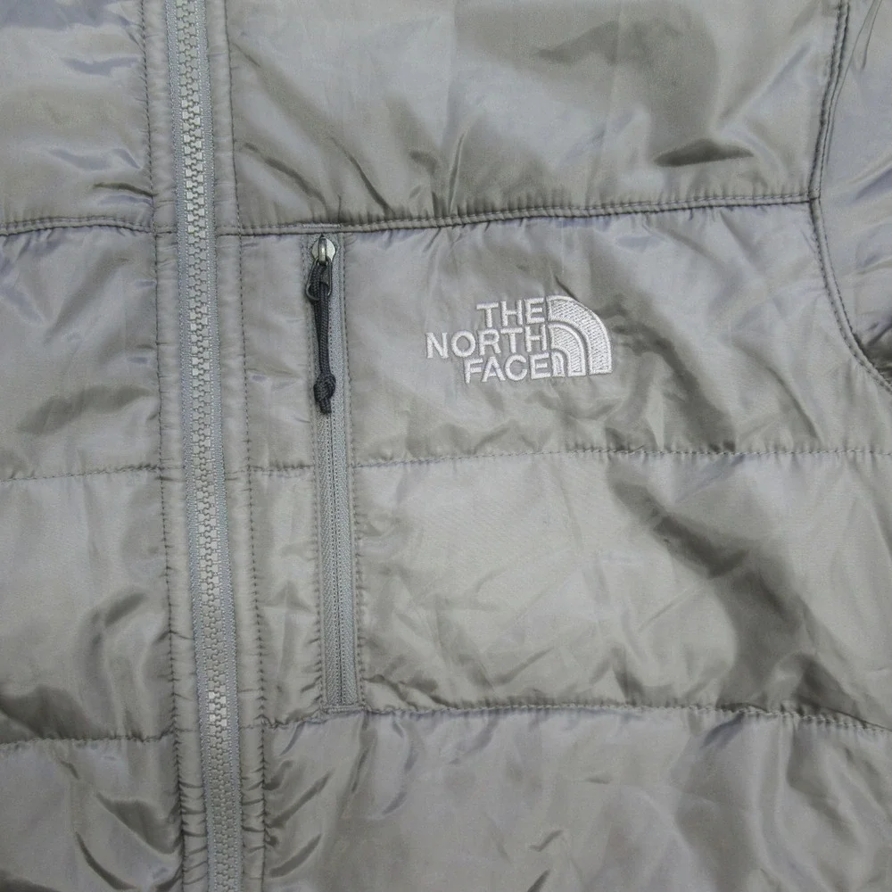 North Face Jacket Mens Small Gray Insulated Interchange FullZip Pocket Wind Rain